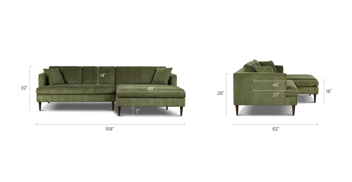 Divano componibile Lucerne con chaise longue extra-large rivolto a destra