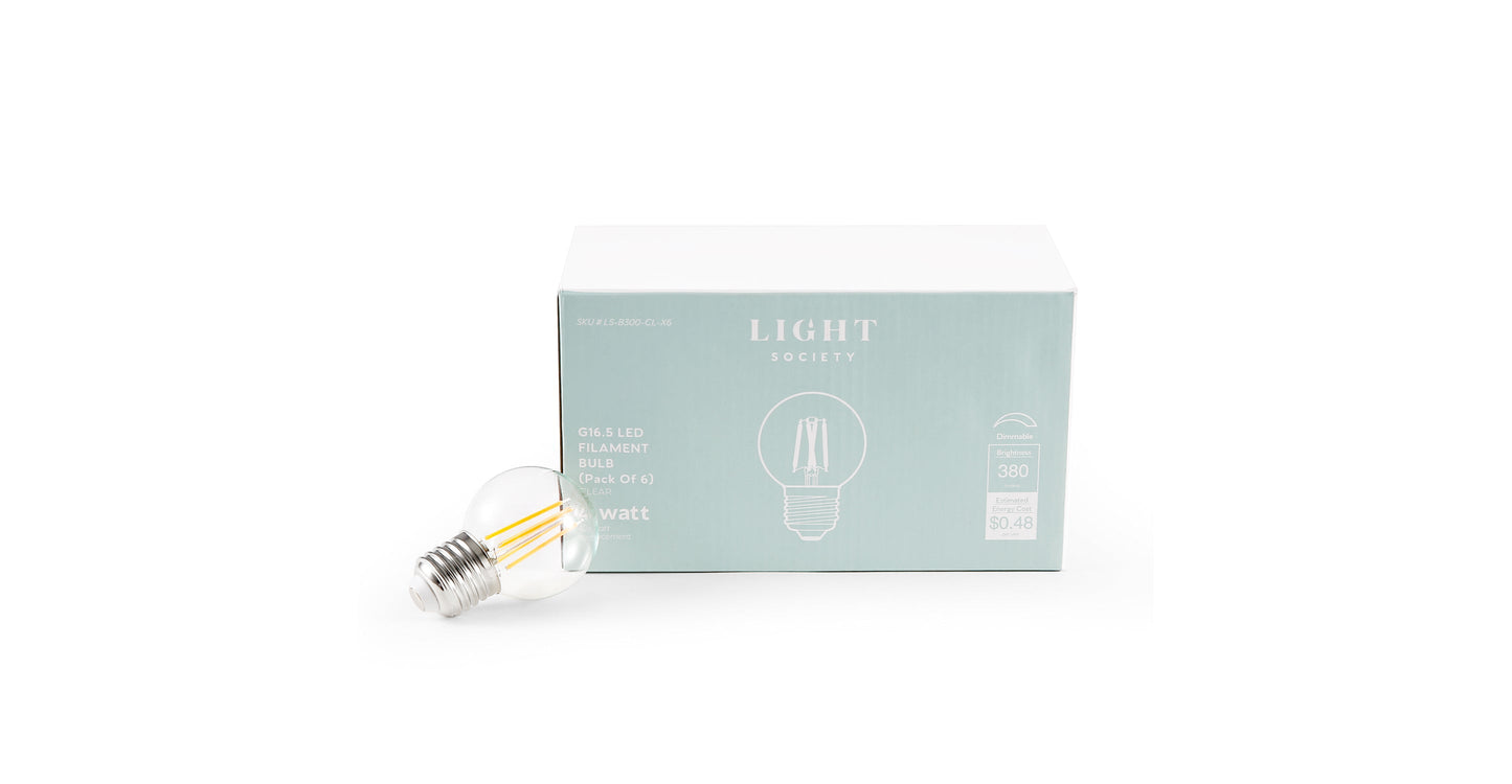 Lampadina a filamento LED trasparente Koby G16.5