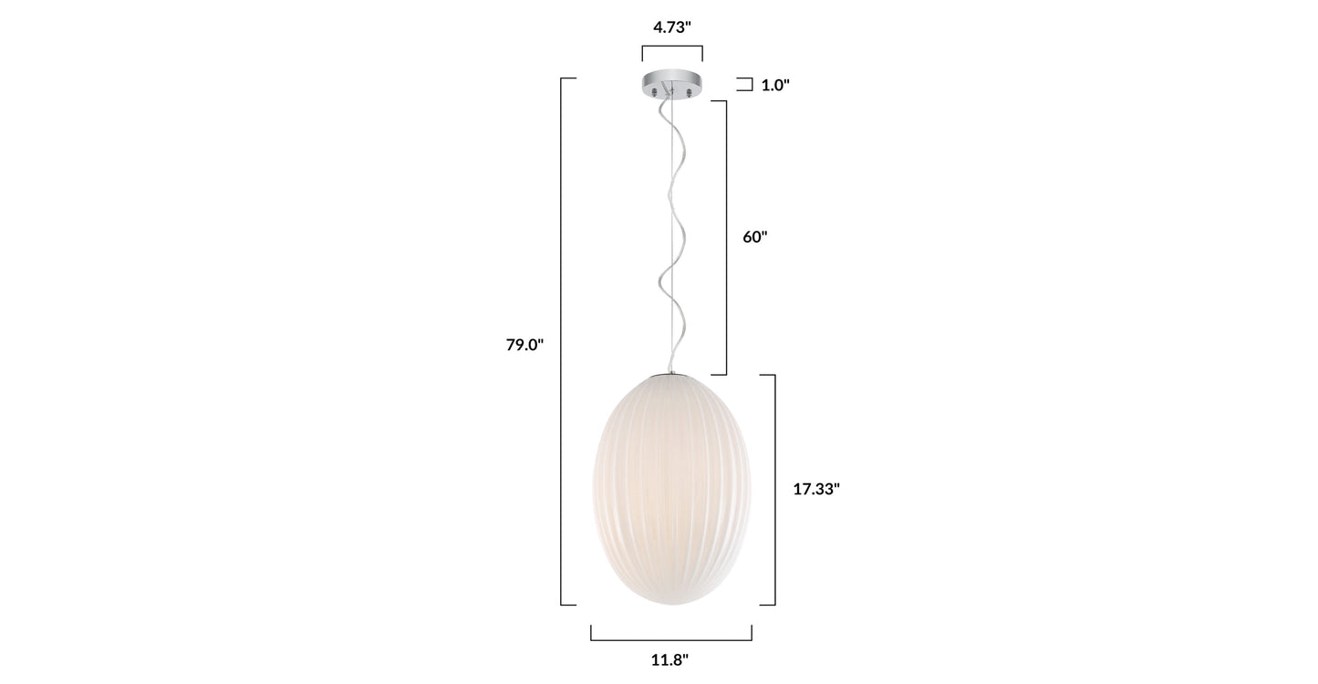 Lampada a sospensione in vetro Opal 12