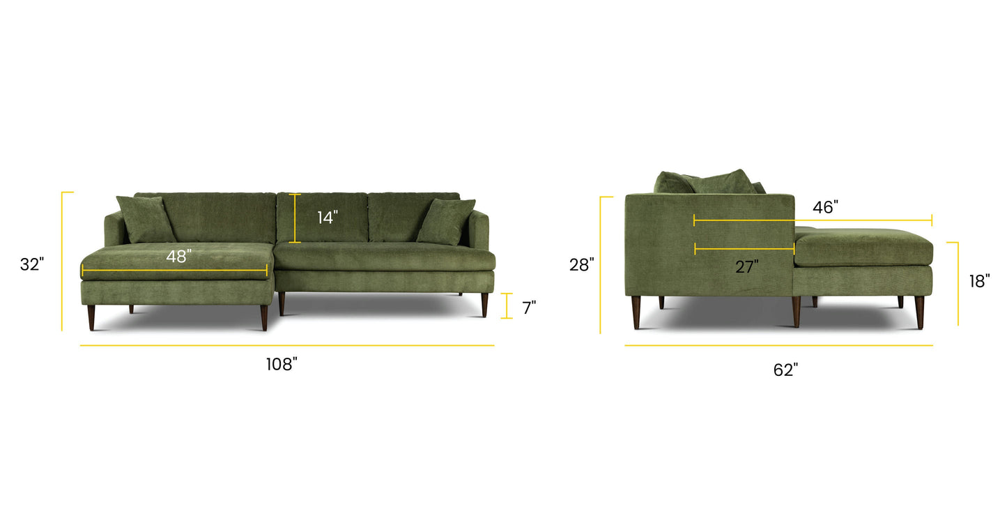 Divano componibile Lucerne con chaise longue extra-large rivolto a sinistra