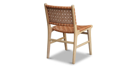 Sedia da pranzo Banda in teak e pelle