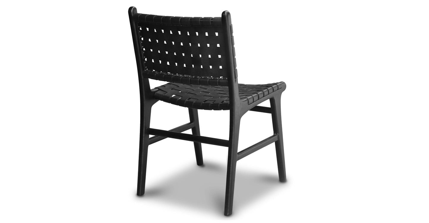 Sedia da pranzo Banda in teak e pelle