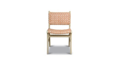 Sedia da pranzo Banda in teak e pelle