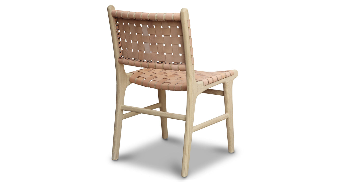Sedia da pranzo Banda in teak e pelle