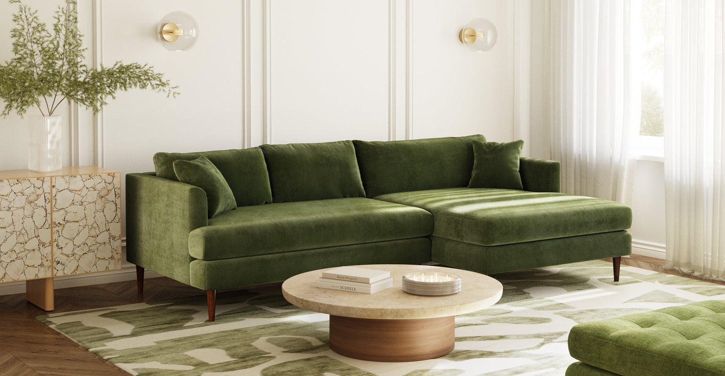 Divano componibile Lucerne con chaise longue extra-large rivolto a destra