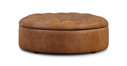 Pouf contenitore in pelle Zahra