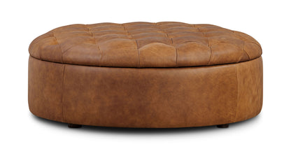 Pouf contenitore in pelle Zahra