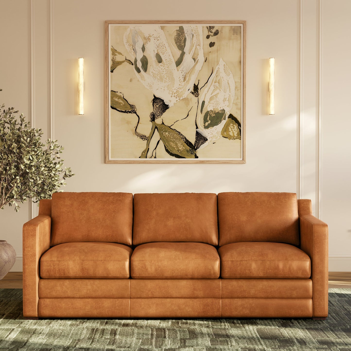 Divano letto trasformabile in pelle Sorrento