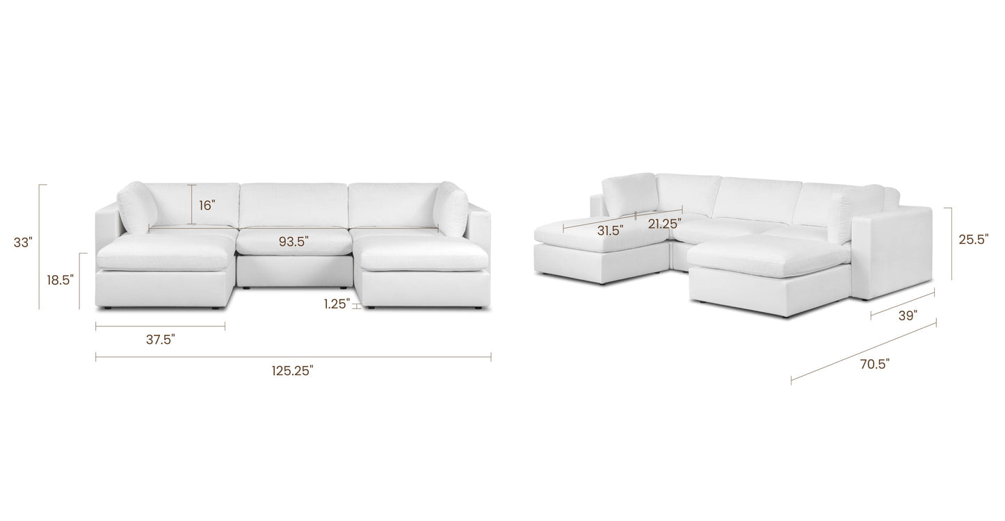 Divano componibile a 5 posti Vari Modular Double Chaise