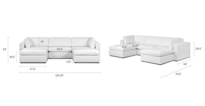 Divano componibile a 5 posti Vari Modular Double Chaise