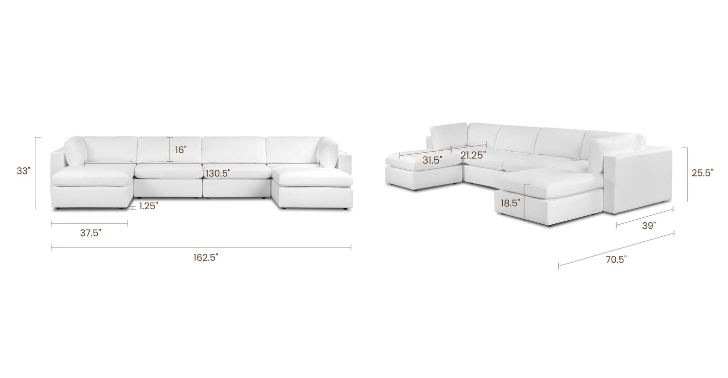 Divano componibile a 6 posti Vari Modular Double Chaise