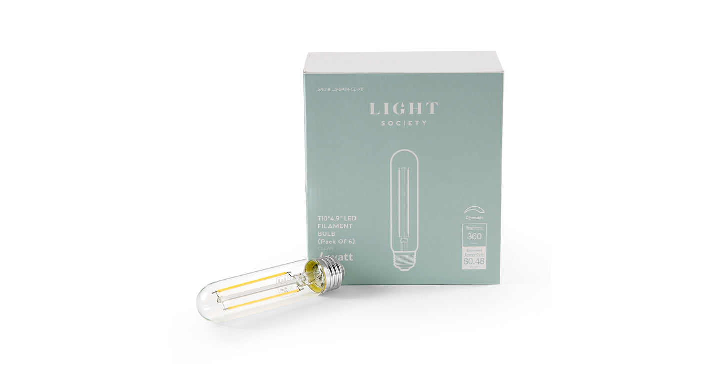 Lampadine a filamento LED trasparenti Sovana T10 / 4.9