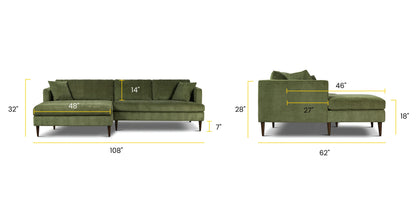Divano componibile Lucerne con chaise longue extra-large rivolto a sinistra