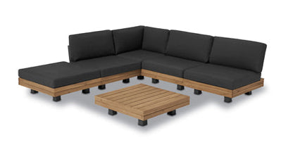 Set angolare componibile Celenza con tavolino da caffè