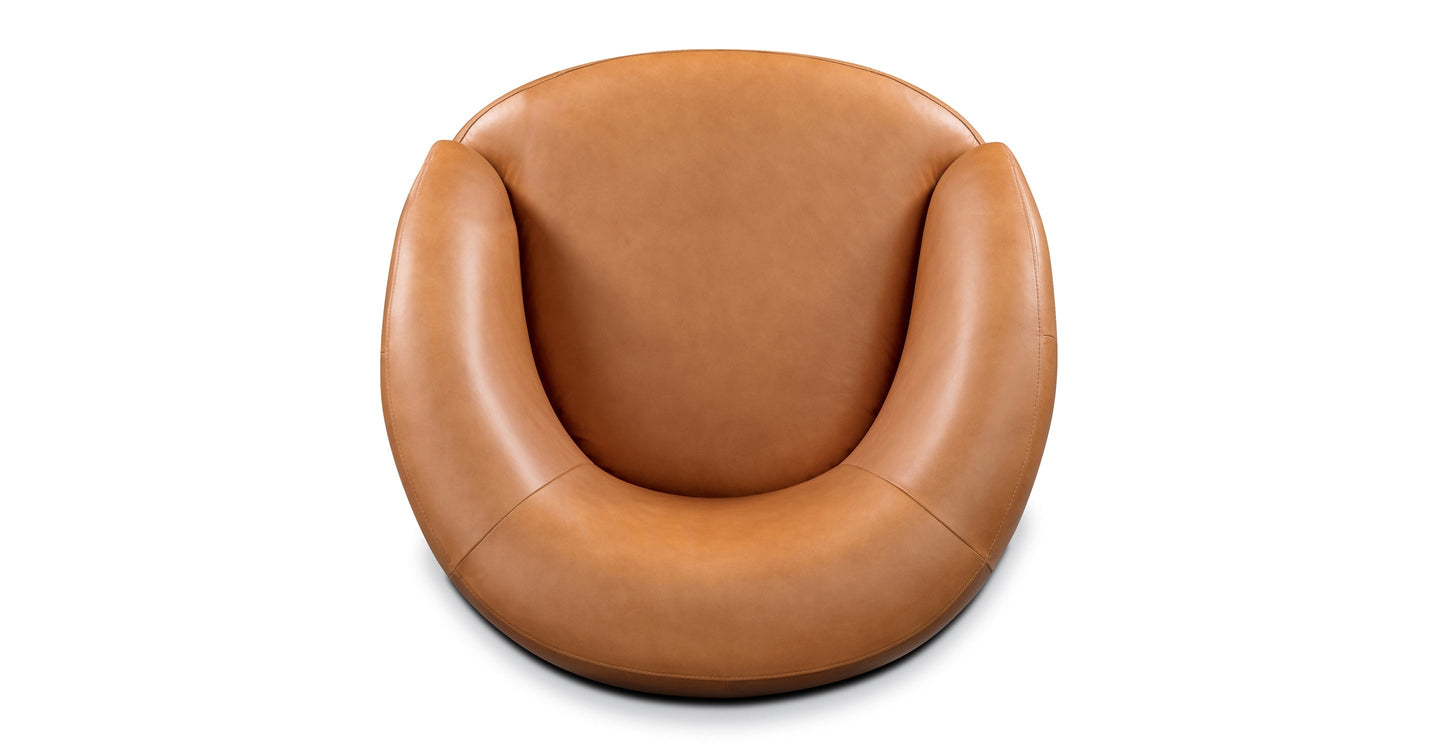 Sedia girevole in pelle Alma